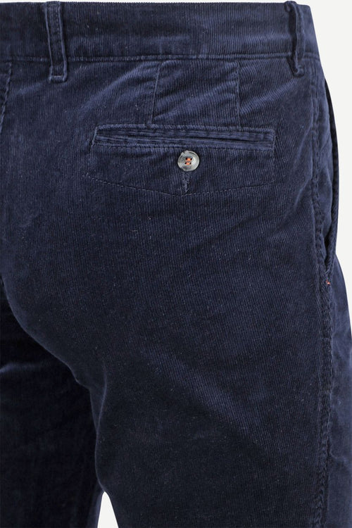Chino Plato corduroy donkerblauw