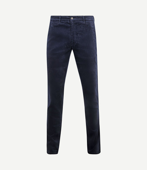 Chino Plato corduroy donkerblauw