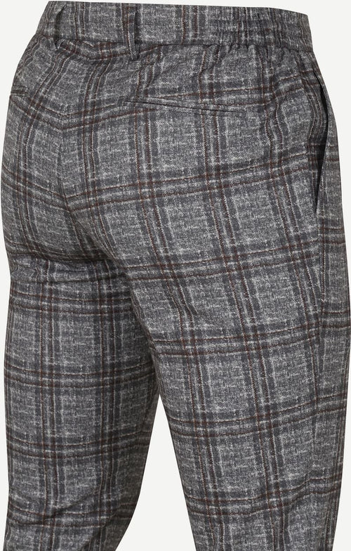 Suitable chino ruiten donkergrijs