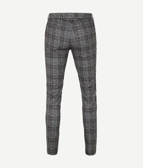 Suitable chino ruiten donkergrijs