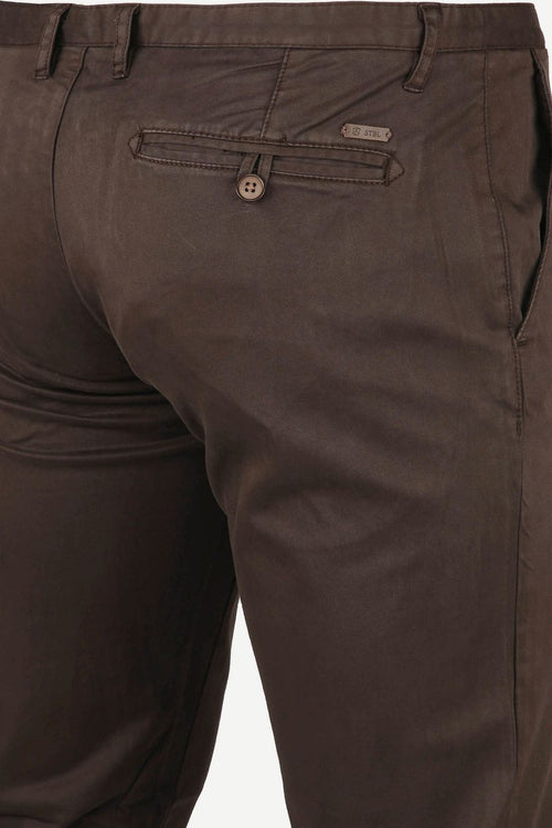 Suitable chino sartre donkerbruin