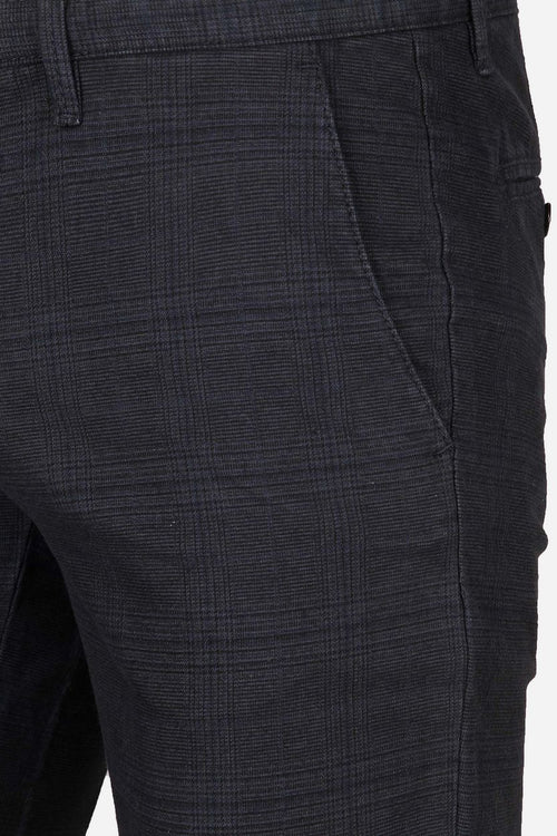 Suitable chino sartre ruit donkerblauw