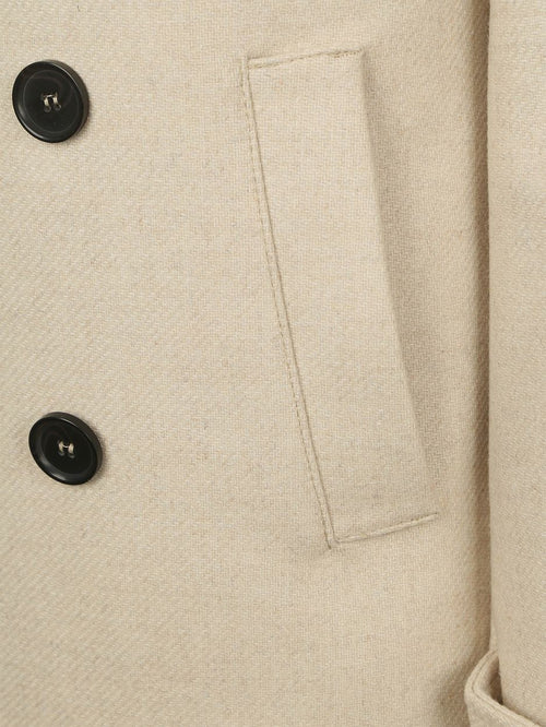 Coat caban wol blend ecru