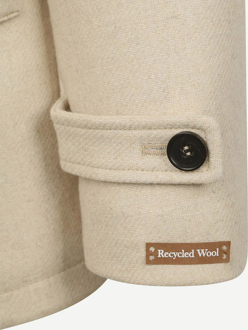 Coat caban wol blend ecru