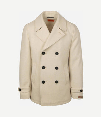 Coat caban wol blend ecru