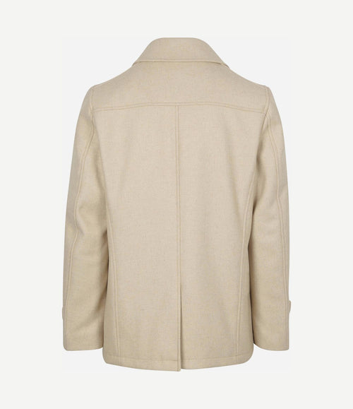 Coat caban wol blend ecru