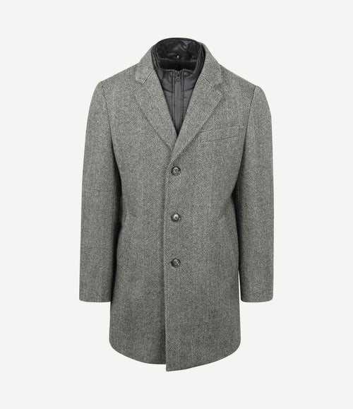 Coat wol pepita pepper grey