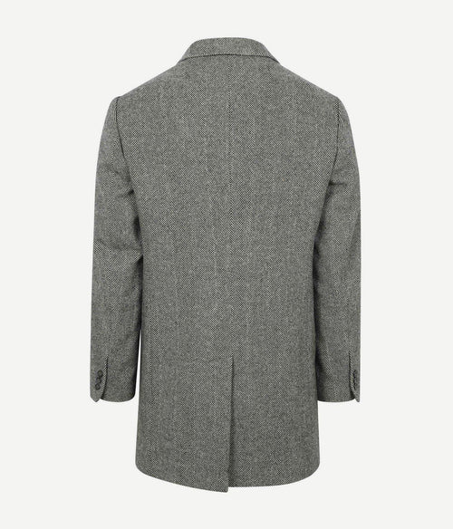 Suitable coat wol pepita pepper grey | Slim-fit