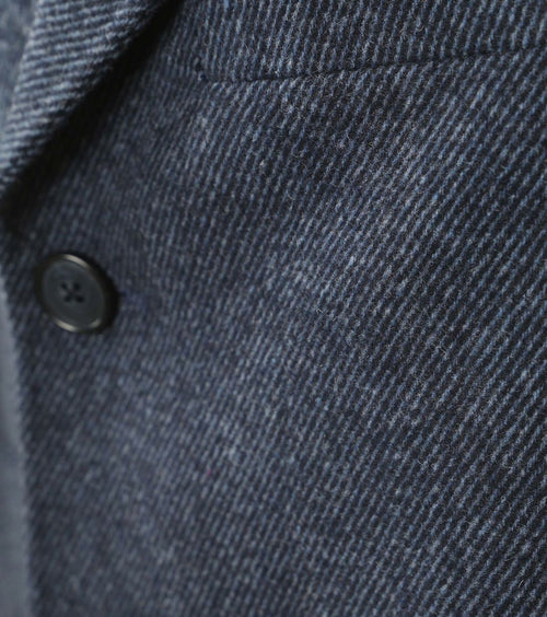 Coat wol twill donkerblauw