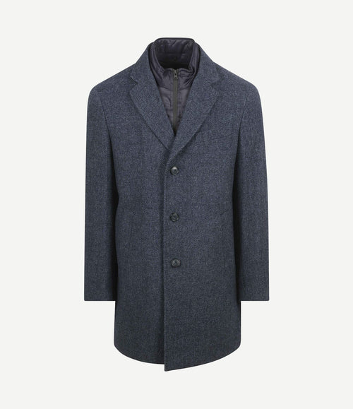 Coat wol twill donkerblauw