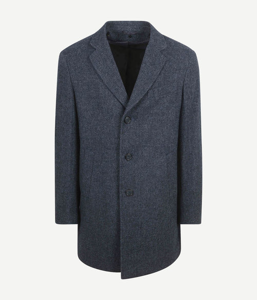 Suitable coat wol twill donkerblauw | Slim-fit