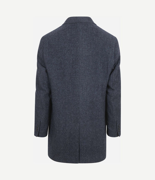 Coat wol twill donkerblauw