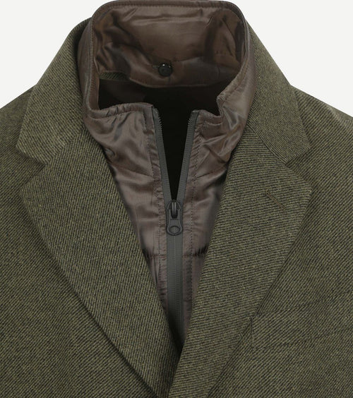 Coat wol twill donkergroen