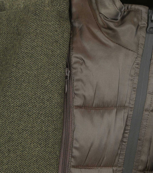 Coat wol twill donkergroen