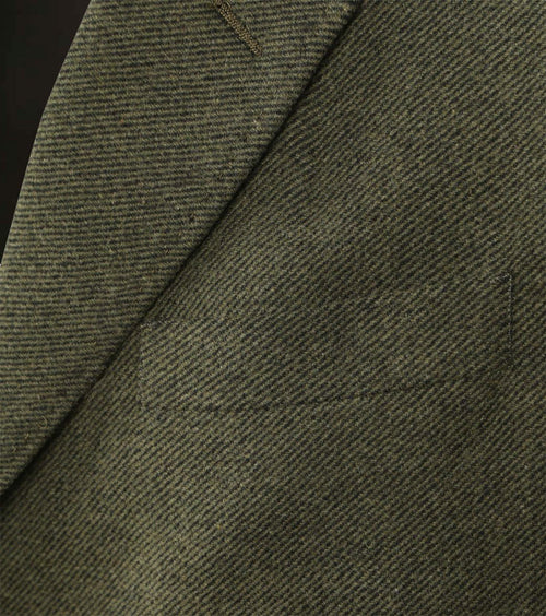 Coat wol twill donkergroen