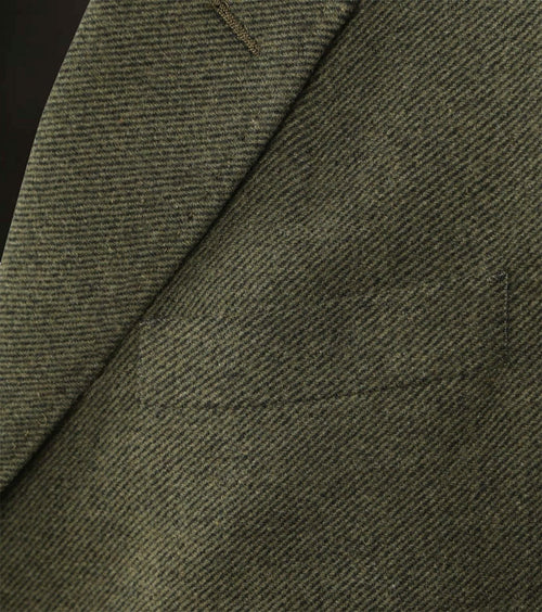 Suitable coat wol twill donkergroen | Slim-fit