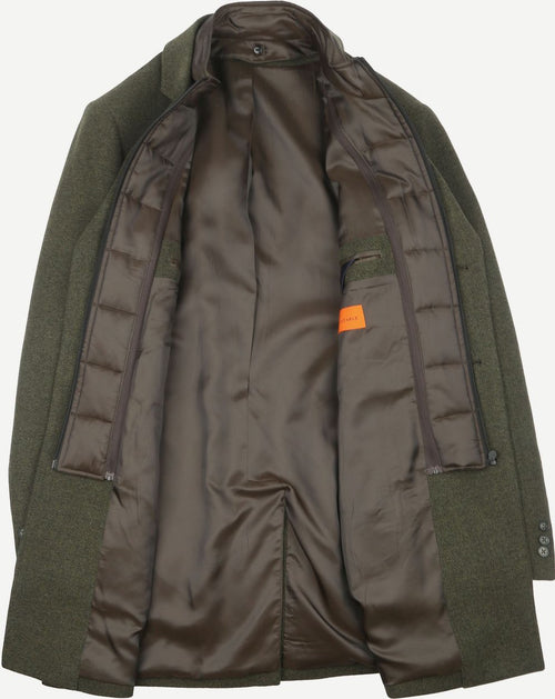 Coat wol twill donkergroen
