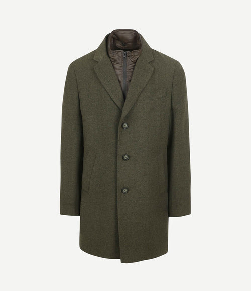 Coat wol twill donkergroen