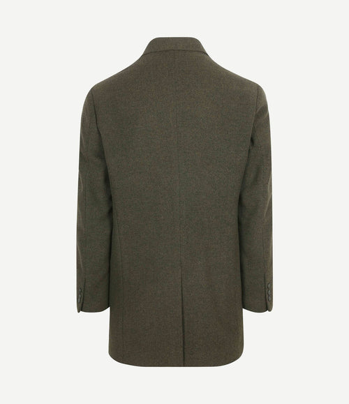 Coat wol twill donkergroen