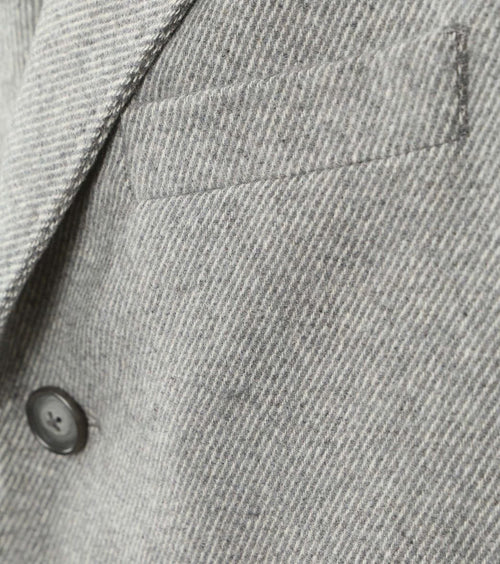 Suitable coat wol twill grijs | Slim-fit