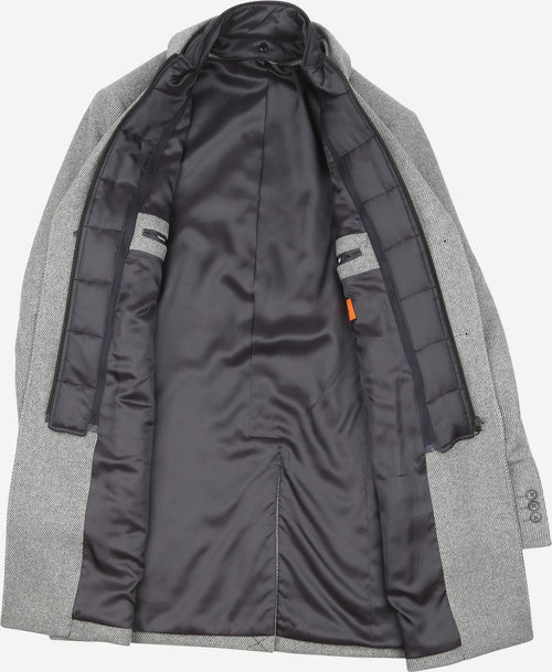 Suitable coat wol twill grijs | Slim-fit