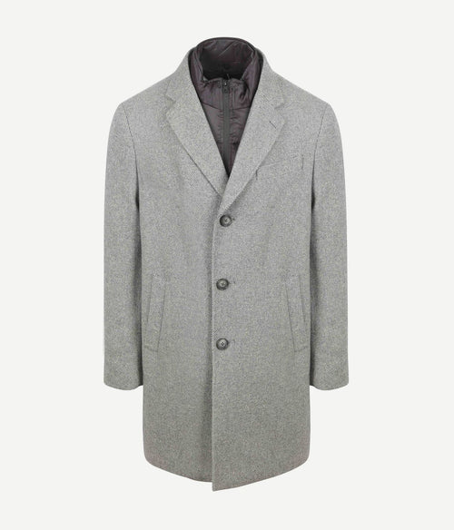 Suitable coat wol twill grijs | Slim-fit