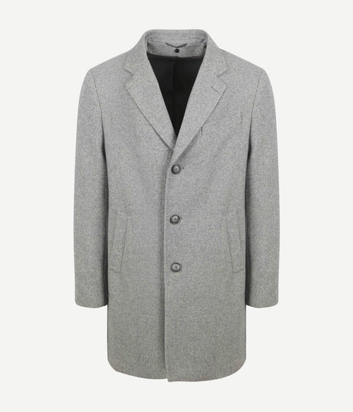 Suitable coat wol twill grijs | Slim-fit