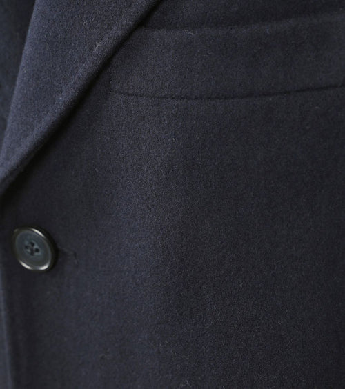 Coat wol twill donkerblauw