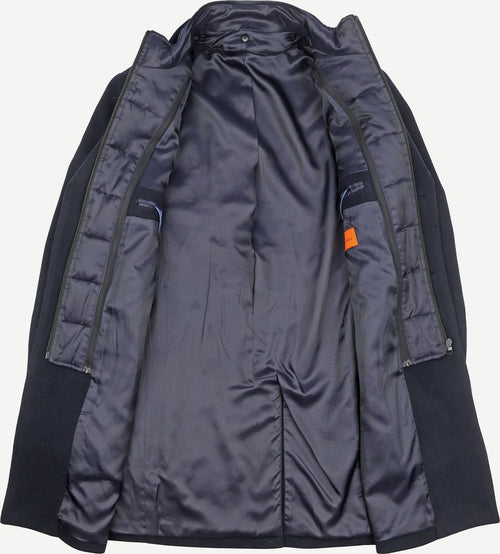 Coat wol twill donkerblauw