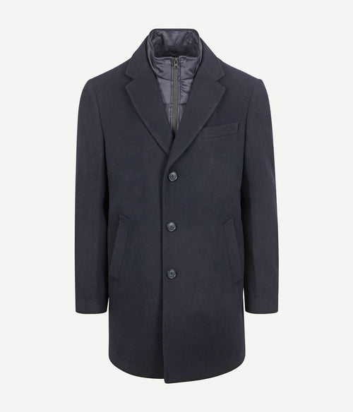 Suitable coat wol twill donkerblauw | Slim-fit