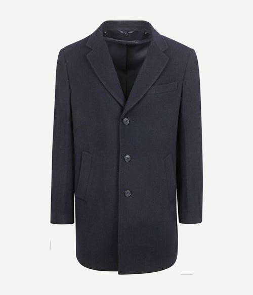 Suitable coat wol twill donkerblauw | Slim-fit