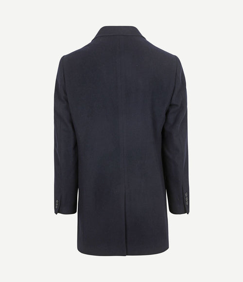 Coat wol twill donkerblauw