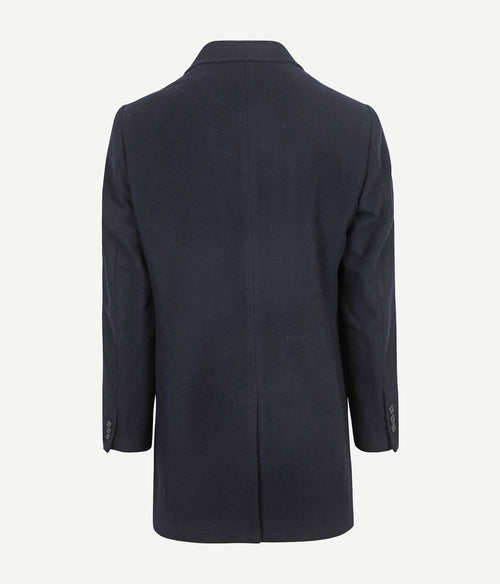 Suitable coat wol twill donkerblauw | Slim-fit