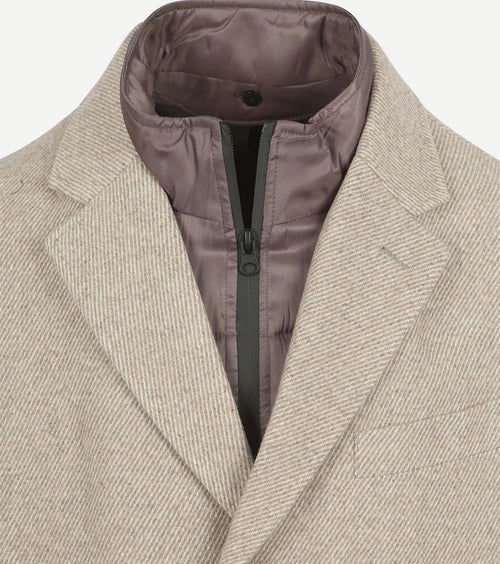 Suitable coat wol twill sand | Slim-fit