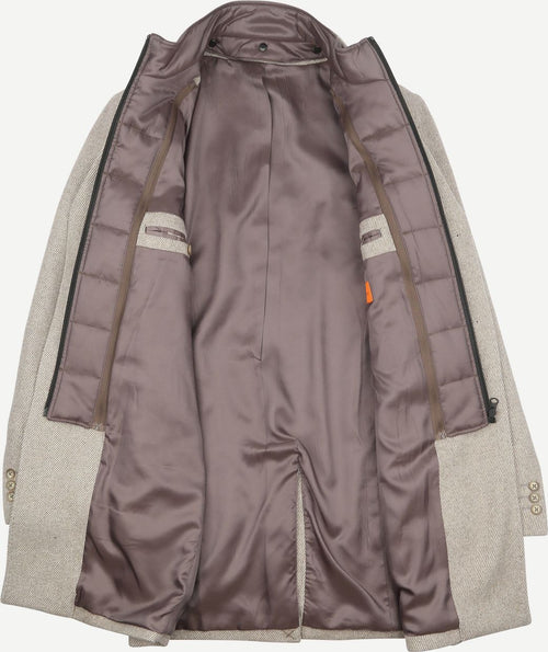 Coat wol twill sand