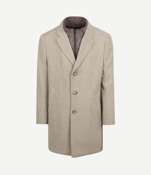 Coat wol twill sand