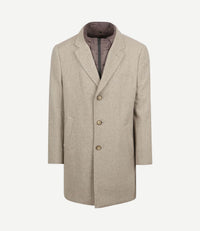 Coat wol twill sand