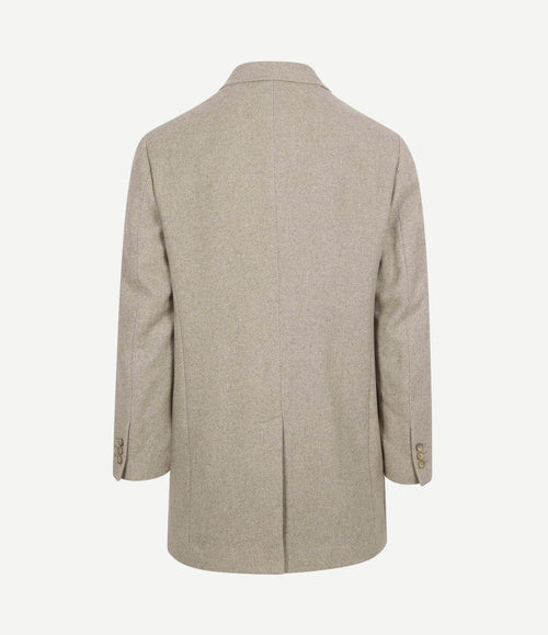 Coat wol twill sand