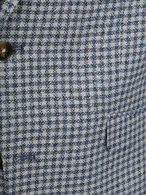 Colbert grou check royal blauw