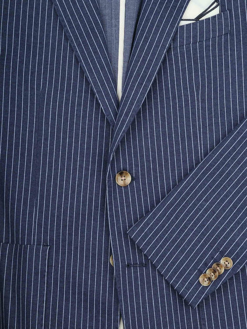 Colbert mylo pinstripe donkerblauw