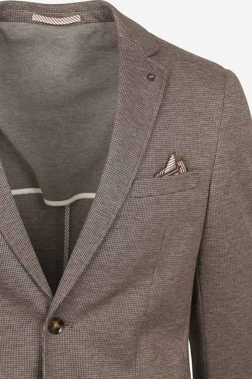 Suitable colbert fame pied de poule bruin | Slim-fit