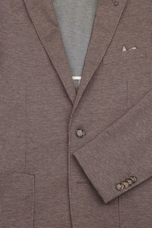 Suitable colbert fame pied de poule bruin | Slim-fit