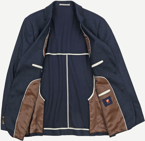 Suitable colbert fame pied de poule donkerblauw