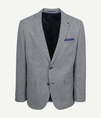 Colbert grou check royal blauw