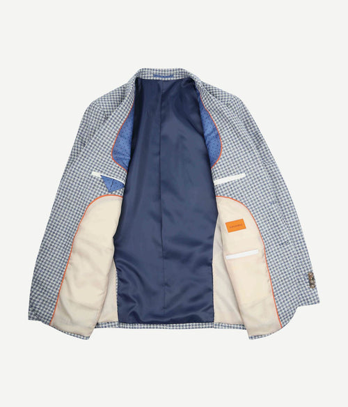 Colbert grou check royal blauw