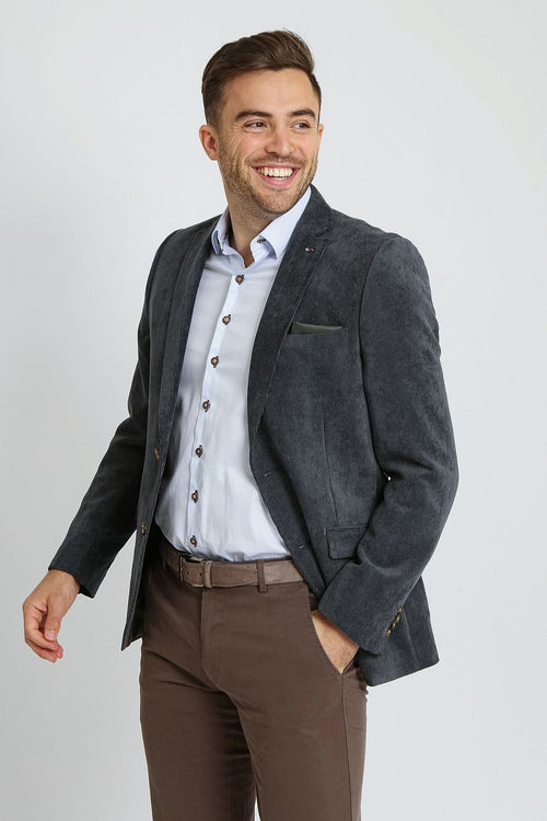 Suitable colbert heleen corduroy donkerblauw