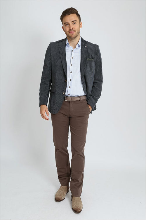 Suitable colbert heleen corduroy donkerblauw