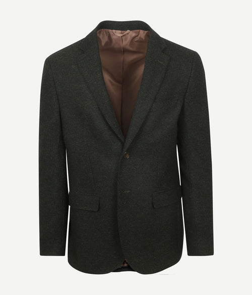 Suitable colbert herringbone merinowol donkergroen