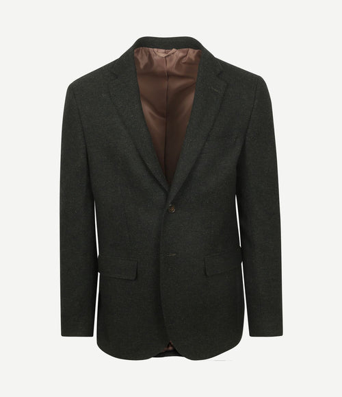 Colbert herringbone merinowol donkergroen