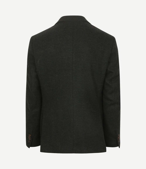 Colbert herringbone merinowol donkergroen